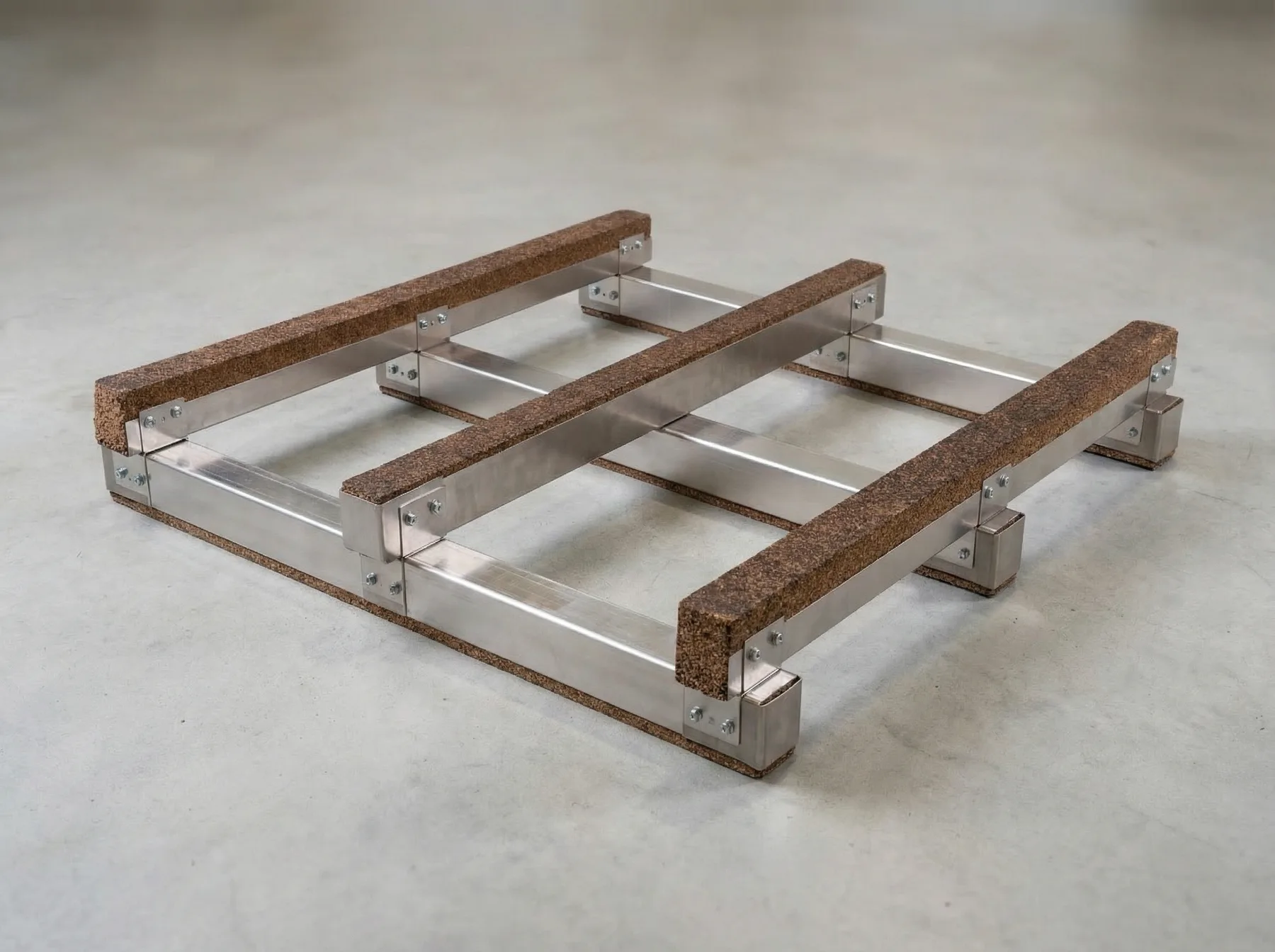 CorkHybrid-Mehrwegpalette für schwere Lasten aus Kork-Aluminium-Verbund